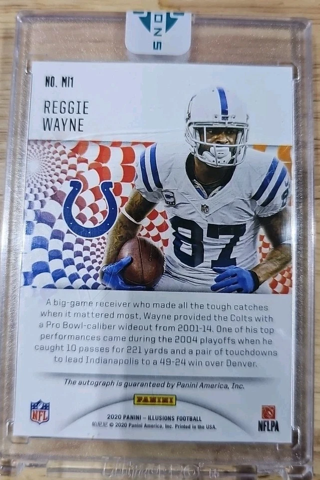 2020 Panini illusions Reggie Wayne Mirage auto /25 Colts - Image 2 of 3