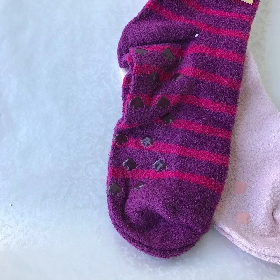 Calcetines Kate Spade Mujer Talla Única Púrpura y Rosa Agarre 2 Pares Foto 3 de 4