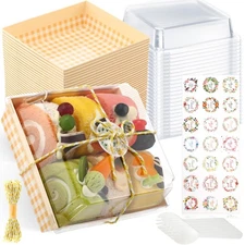 100 Pcs Small Charcuterie Boxes with Clear Lids Dessert Boxes Treat Cupcake C...