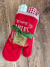 DII Design Imports Santa's Helper Christmas Potholder & Dishtowel Gift Set NWT