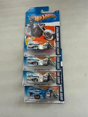 Hot Wheels HW Main Street '11 Boss Hoss Motorcycle Lot of 4 K82