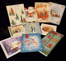 (10) Vintage Christmas Card Lot Santa Claus Norcross 40's & 50's NEW Unused