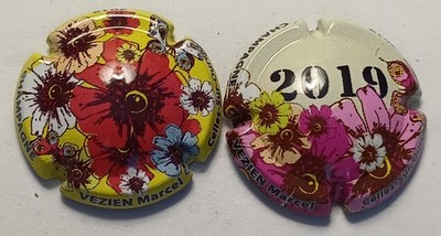 2 SCHÖNE CHAMPAGNERKAPSELN VEZIEN MARCEL LES FLOWERS 2019 REF NR. 132 UND 132A NEWS