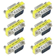 6x DB9 D-SUB 9 Pin Serial RS232 Male to Female Mini Port Saver Adapter Converter