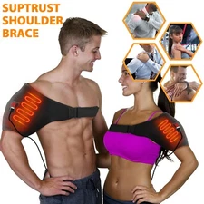 Heated Shoulder Brace Massage Rotator Cuff Support Pain Relief Tendonitis - Gift