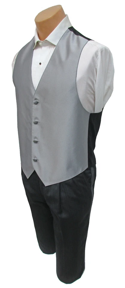 Colete smoking masculino prata Jean Yves - Formalwear elegante, perfeito para casamentos - Imagem 2 de 4