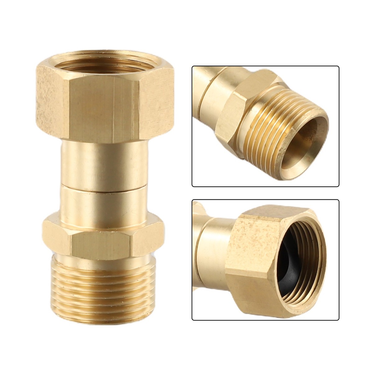 Raccord Pivotant Laveuse Haute Pression M22 14mm - En Laiton, Couleur Cuivre - Neuf, Fabriqué En Chine