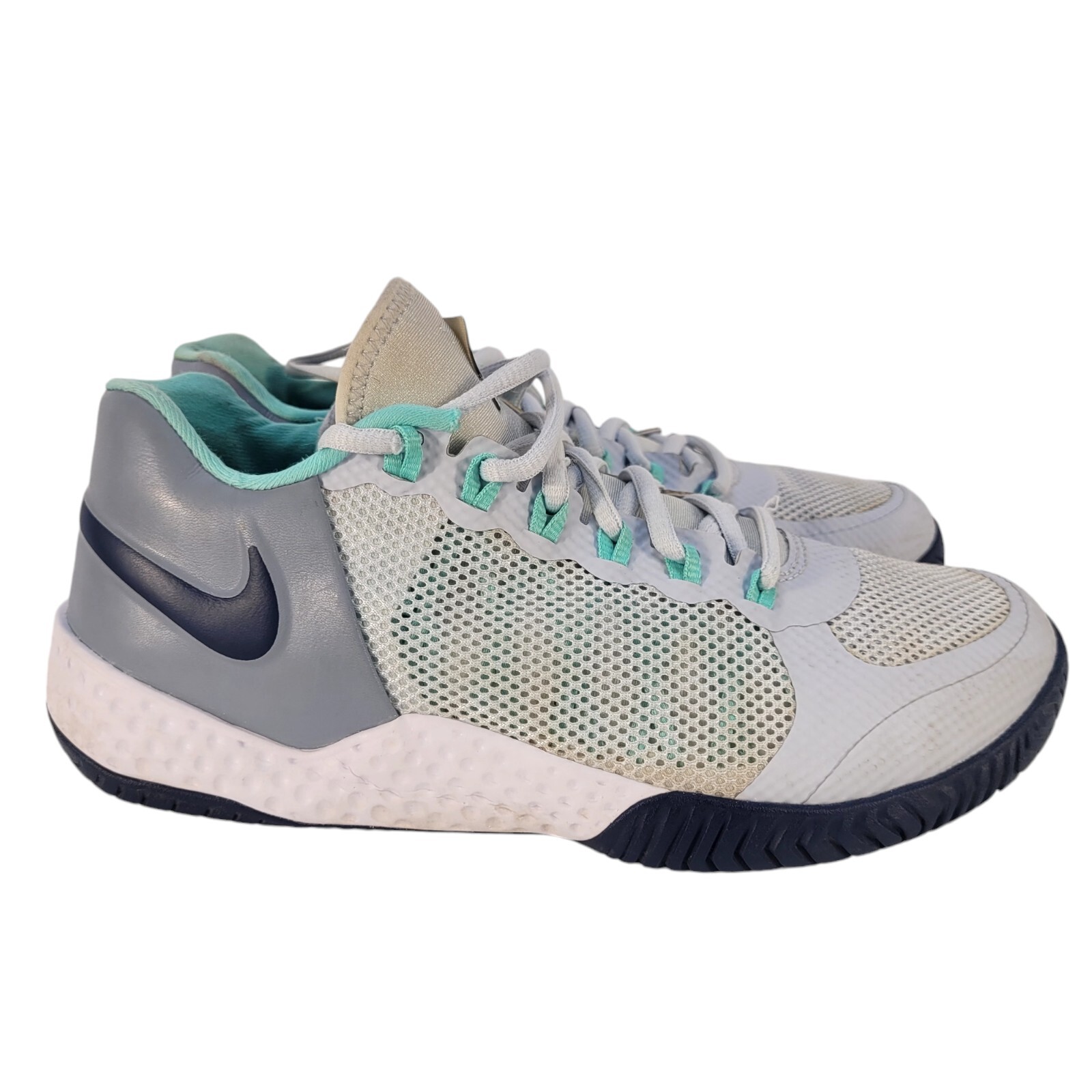 Nike Flare Womens Size 7 Tennis Shoes in Gray White Teal Mesh Style AV4713-004