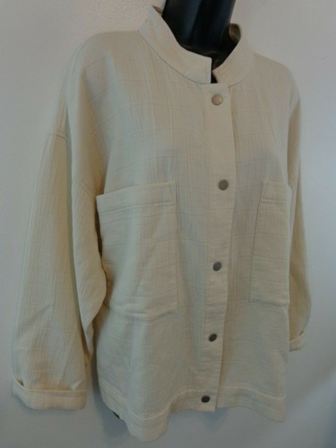 Eileen Fisher Giacca Donna Taglia Unica Cotone Biologico Collo Mandarino Nuova Etichette - Foto 4 di 9