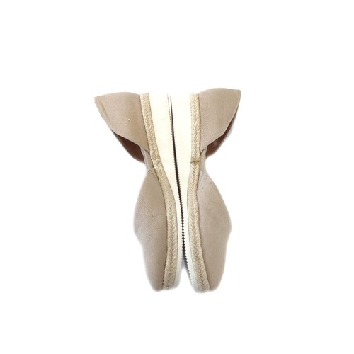 Life Stride Damen-Slipper 8,5 Canvas hellbraun ausgeschnitten Keilabsatz Espadrille - Bild 4 von 8