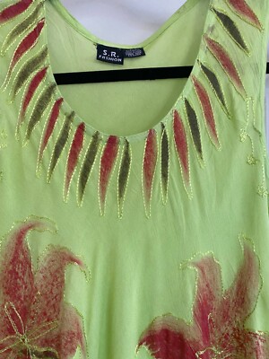 S.R. Fashion Sleeveless Dress Lime Green Free Size Made In India | eBay