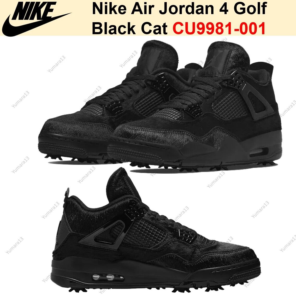 Nike Air Jordan 4 Golf Black Cat CU9981-001 Men's Size | eBay Nike Air Jordan 4 Golf Black Cat CU9981-001 Men's Size | eBay