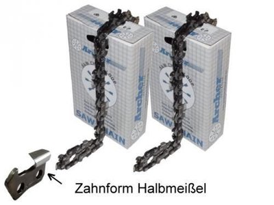 2x Sägeketten Für PARKSIDE Akku-Kettensäge - 28TG Halbmeißel 1,1mm
