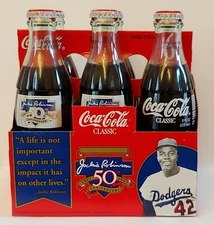 Jackie Robinson 1947-1997 50th Anniversary Coca-Cola - 6 Pack Bottles