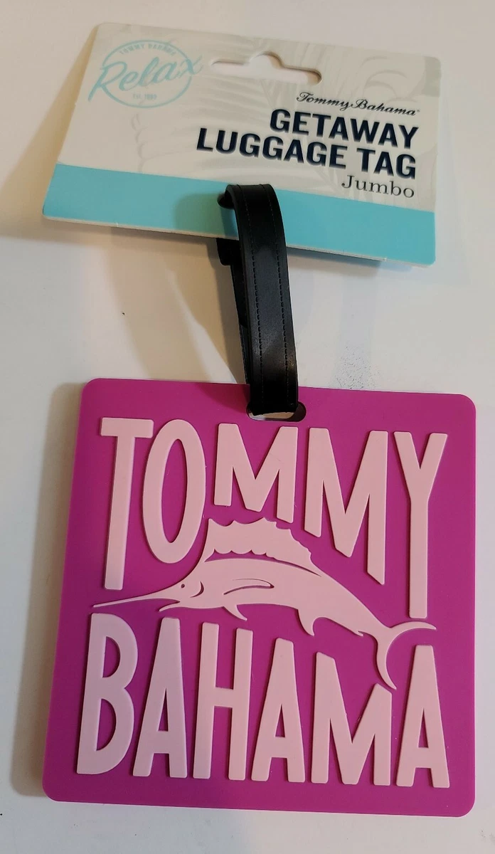 New Tommy Bahama Jumbo Luggage Tag Fushia and light pink marlin
