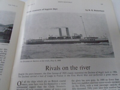 GLEN SANNOX CLYDE DAMPFER VERSANDSCHIFF GUTER ARTIKEL VON 1968
