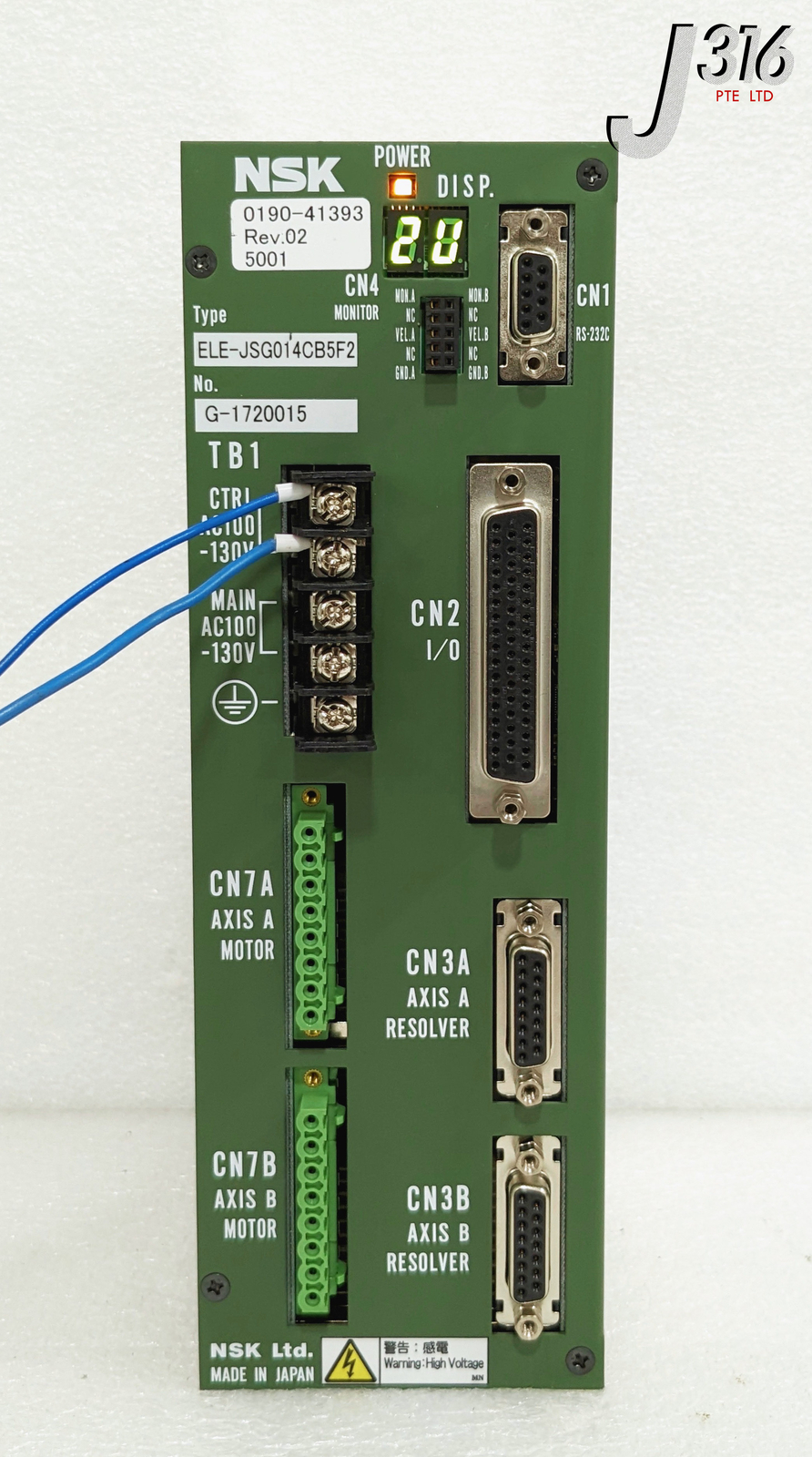 33982 NSK SERVO DRIVER, AMAT 0190-41393, ELE-JSG014CB5F2 M-ELE 