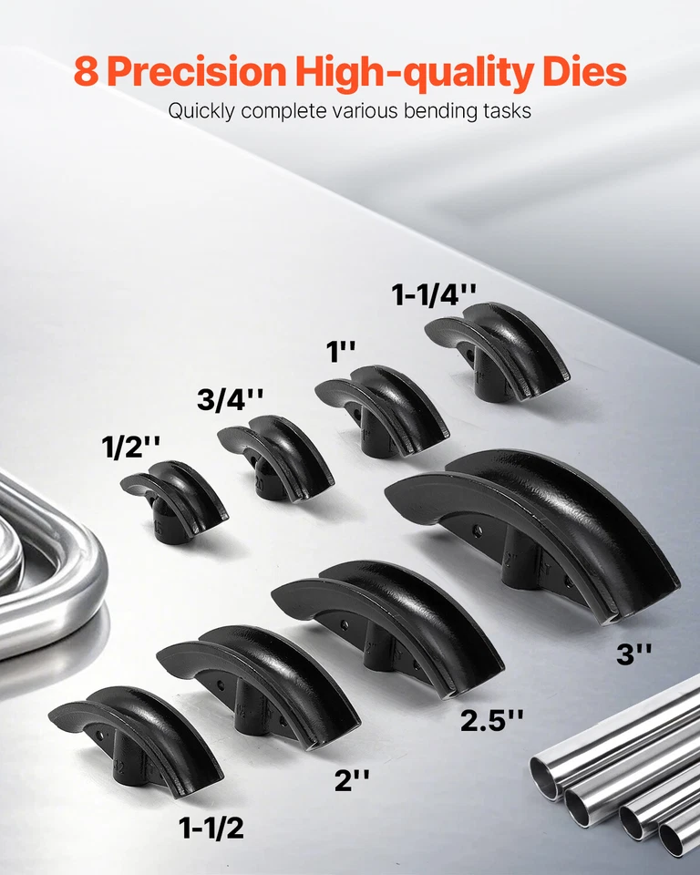 Dobladora de tubos hidráulica Uimoso 16 toneladas herramienta de doblado de tubos manual con 8 troqueles Foto 4 de 4