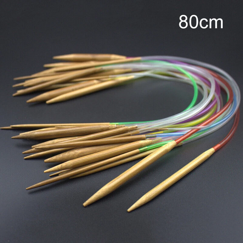 18PCS 40CM-120CM Tube Carbonized Circular Bamboo Knitting Needles Yarn Tools AU - image 3 of 4