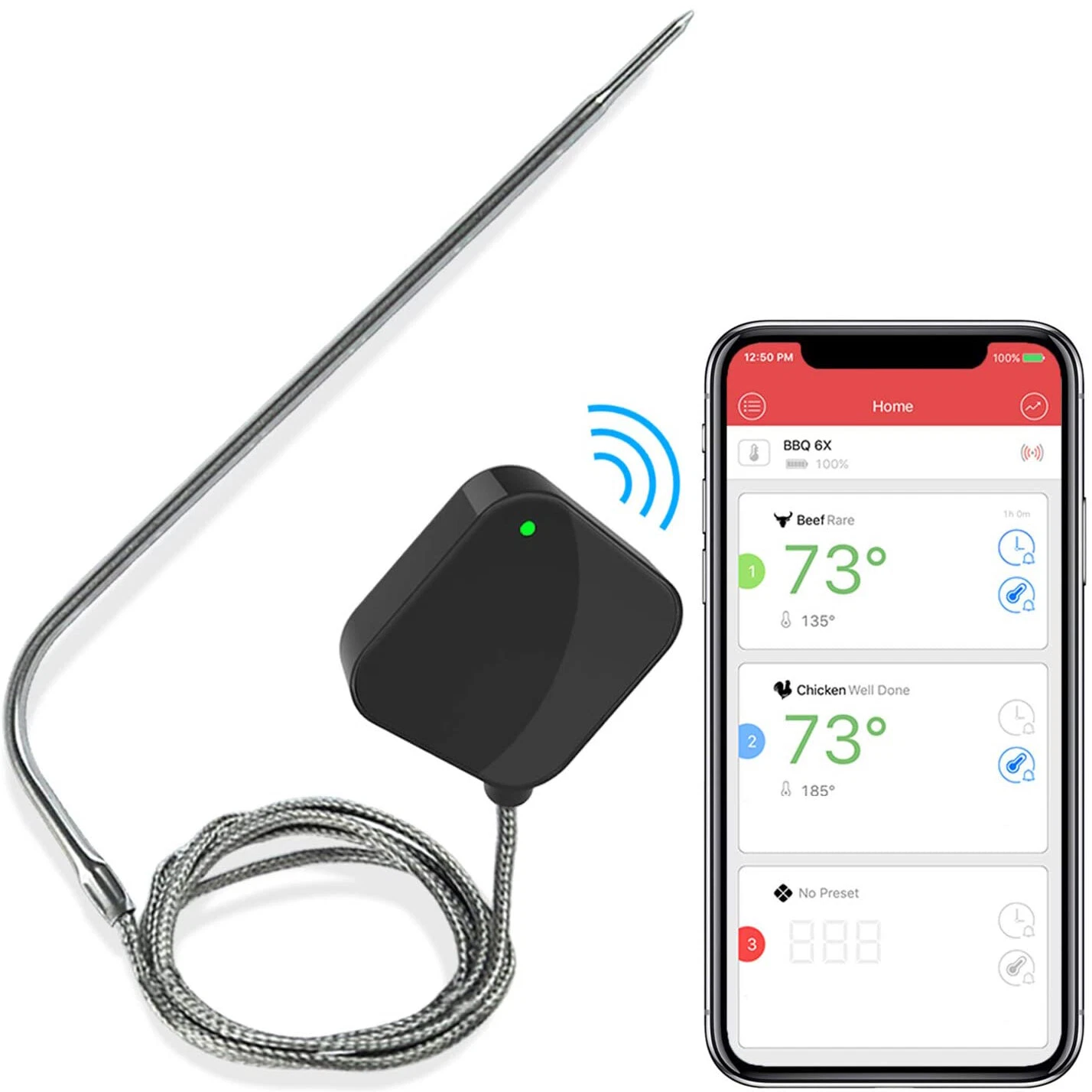 ToGrill Wireless BBQ Meat Thermometer with Phone App