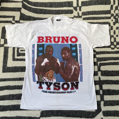 Vintage 90s Frank Bruno Mike Tyson Boxing 1996 T-shirt L Rap Tee