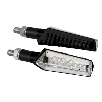 MOTORRAD LED BLINKER ZUGELASSEN BLINKER ORANGE LICHT WEISSE LINSE
