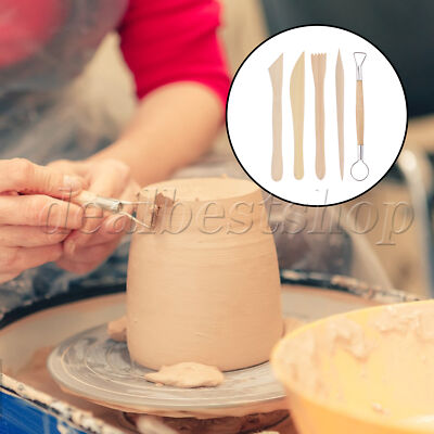 5 x Pottery Clay Sculpting Tool Kit for Ceramic Texture Modeling 6 Inch