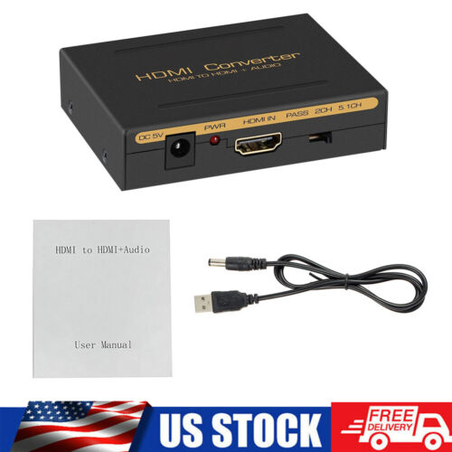 4K@60Hz HDMI Audio Extractor Converter HDMI to HDMI + Audio SPDIF + L/R Stereo