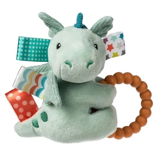 6 Inch Drax Dragon Baby Teether Rattle Soft Silicone Machine Washable Toy