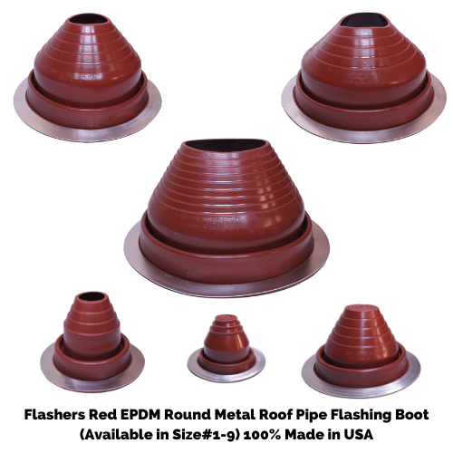 Flashers Black EPDM Round Metal Roof Pipe Flashing Boot (Size#1-9) Made In USA - Foto 7
