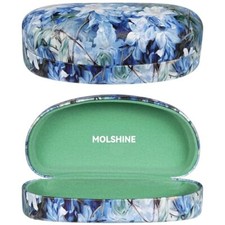 Hard Shell Sunglasses Case,Classic Large Glasses Case for Blue Flower