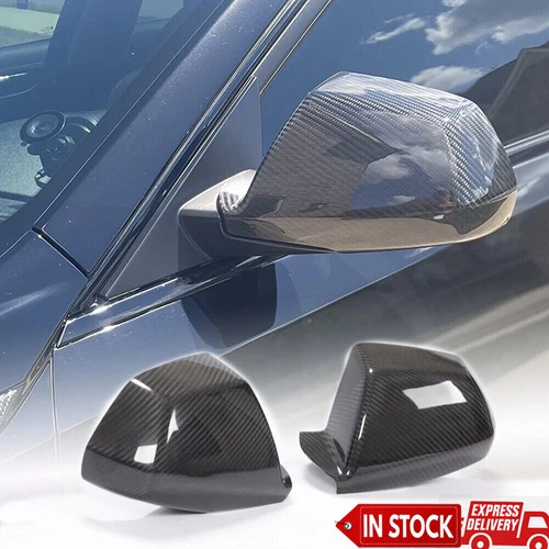 Real Carbon Side Door Wing Mirror Cover Caps For Cadillac CTS Non-V Coupe 09-13