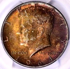 1964 D Kennedy Silver Half Dollar PCGS MS 64 End Roll Toning Album Toned Toning
