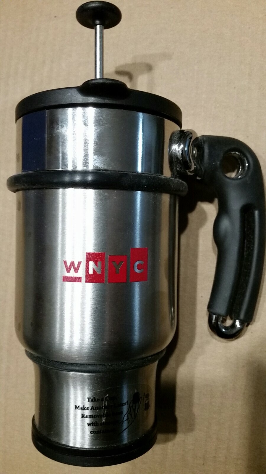 WNYC Public Radio Planetary Designs Double Shot French Press Travel Coffee Mug