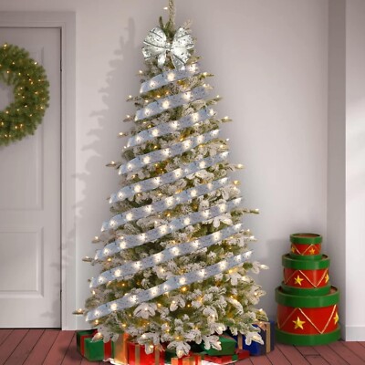 2er Pack 4,6m/40LEDs Weihnachten Lichterkette Batterie Band Schnur Vorhang Weihnachtsdeko