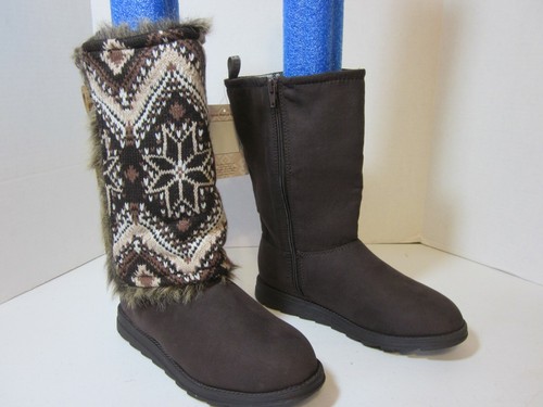 MUK LUKS Brown Boots with Reversible 