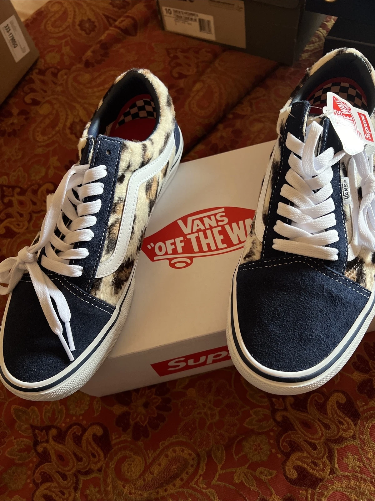 Vans Supreme Skate Old Skool taille 9 léopard marine