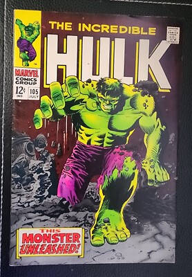 Hulk #105, 1st Appearance Missing Link!  12 cents Marvel 1968 NEAR MINT