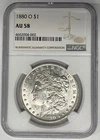 1880-O Morgan Silver $1 Dollar Coin NGC AU 58