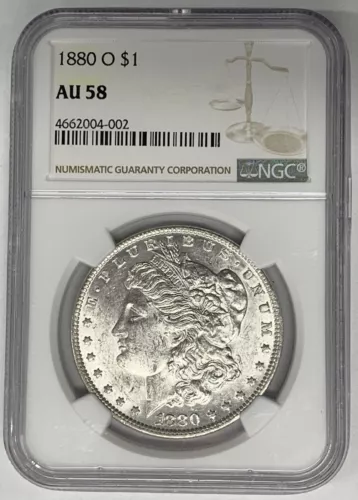 1880-O Morgan Silver $1 Dollar Coin NGC AU 58