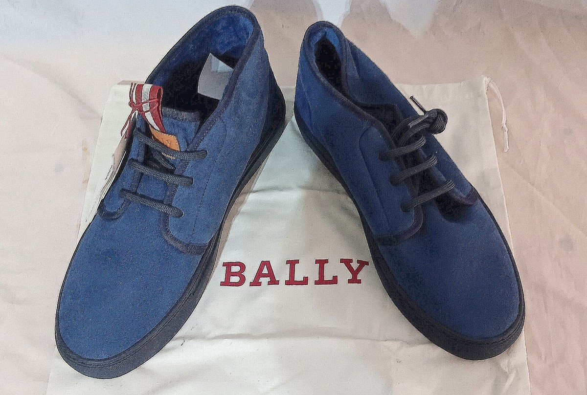 BALLY スエード ローファー ブルー系　新品38.5 Bally Blue Suede Fur Lined Shoes Men's 10.5 New in Box Free