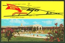 Pool Washburn's Motel Rocky Mount NC postcard 1967