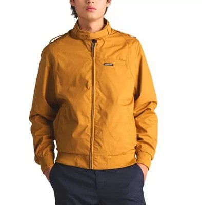 Members Only Racer Bomber Jacket Mens Mustard Yellow Gold Retro 80s Iconic S NWT