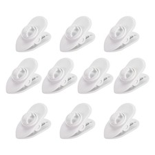 10 Pcs Earphone Clips Wire 360 Degree Rotate White Earphone Cable Clothing Clip