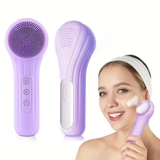 Facial Cleansing Device Waterproof Silicone Face Wash Brush Hot Compress