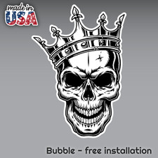 CROWN SKULL DECAL STICKER 3M MADE IN USA TRUCK BIKE HELMET VEHICLE WINDOW WALL