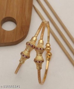 Authentic Gold Plated Bangles Set For Her Wear Jewelry Indian Festive Bracelet Jewelry