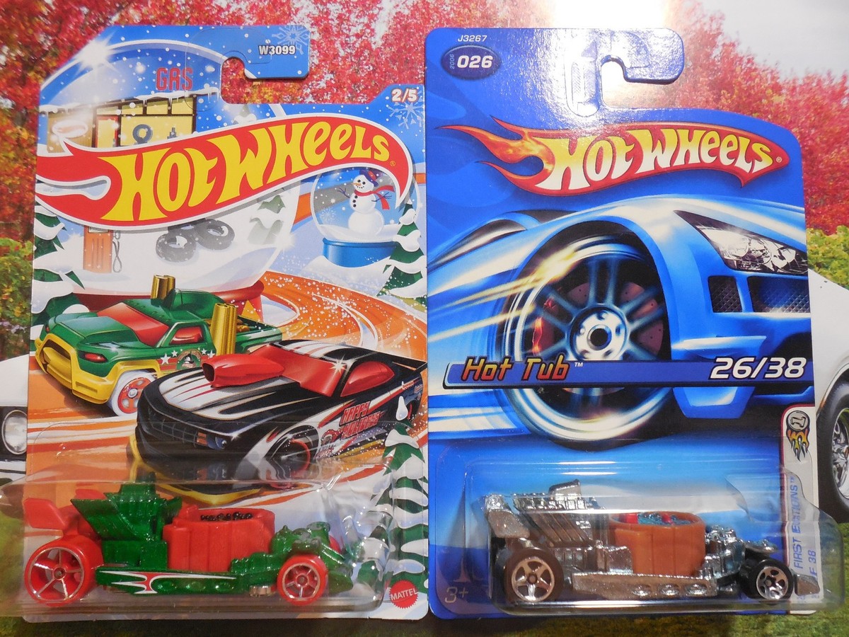 HOT WHEELS HOT TUB LOT 2 HOLIDAY HOT RODS CHRISTMAS FIRST EDITIONS