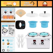Professional Double Wax Warmer for Hair Removal, Large Heater with Silicone Line