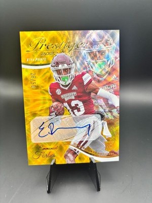 2023 Panini Prestige Xtra Points Gold Rookie Emmanuel Forbes 26/50 #335 Auto
